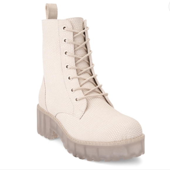 Dirty Laundry Mazzy Combat Boots in Natural - Picture 1 of 7